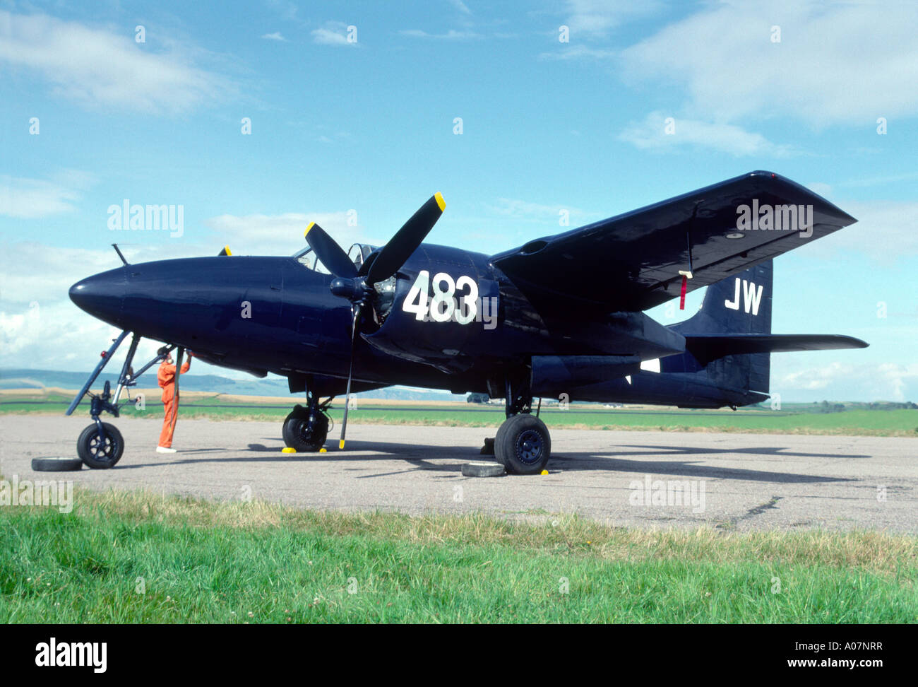 Grumman F7F Tigercat fut le premier chasseur bimoteur à entrer sevice. 4013-382 GAV Banque D'Images