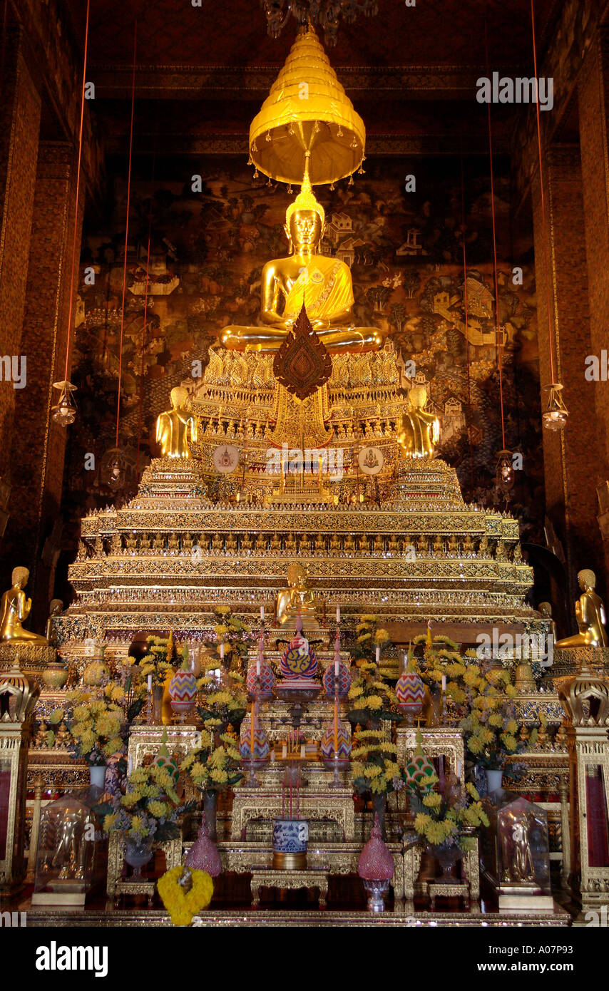 Wat Pho Bangkok Bouddha Sublime 1 Banque D'Images