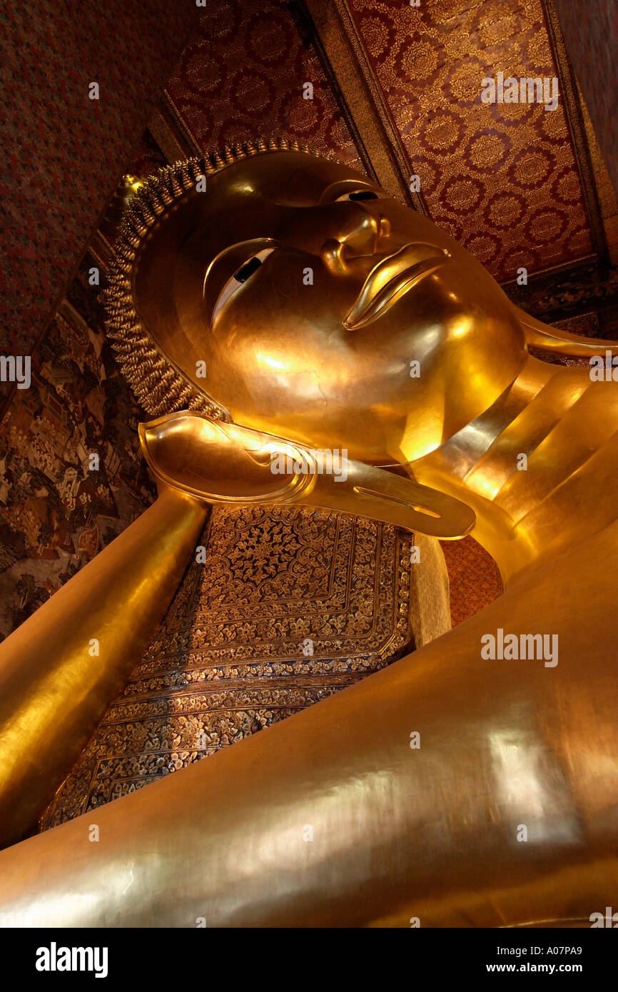 Le Bouddha couché du Wat Pho Bangkok 5 Banque D'Images