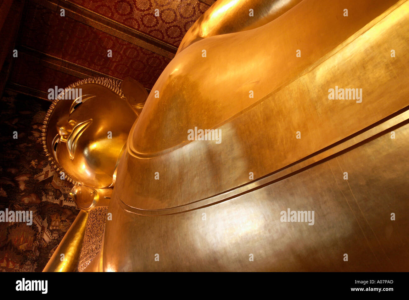 Le Bouddha couché du Wat Pho Bangkok 6 Banque D'Images