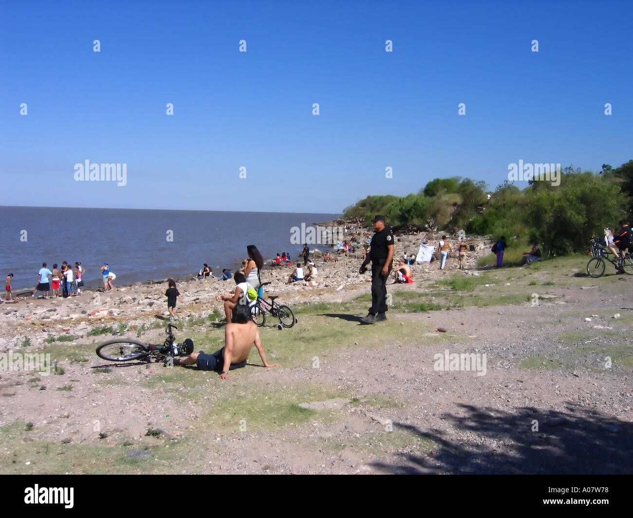 Plage par le rio de la Plata Reserva Ecologica Costanera Sur Buenos Aires Argentine Banque D'Images