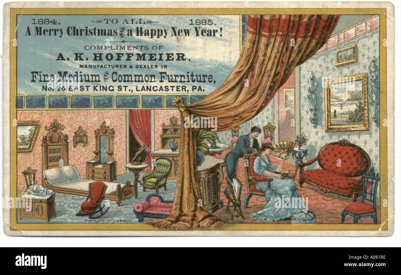 Un K Hoffmeier Meubles de trade card 1884 Banque D'Images