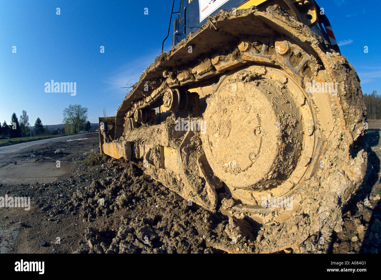 Bulldozer sur un chantier de GER Allemagne Banque D'Images