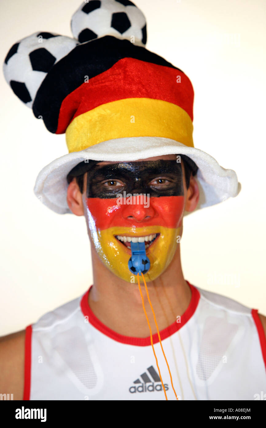 Deutscher Fussball Fan, fan de football allemand portrait Banque D'Images