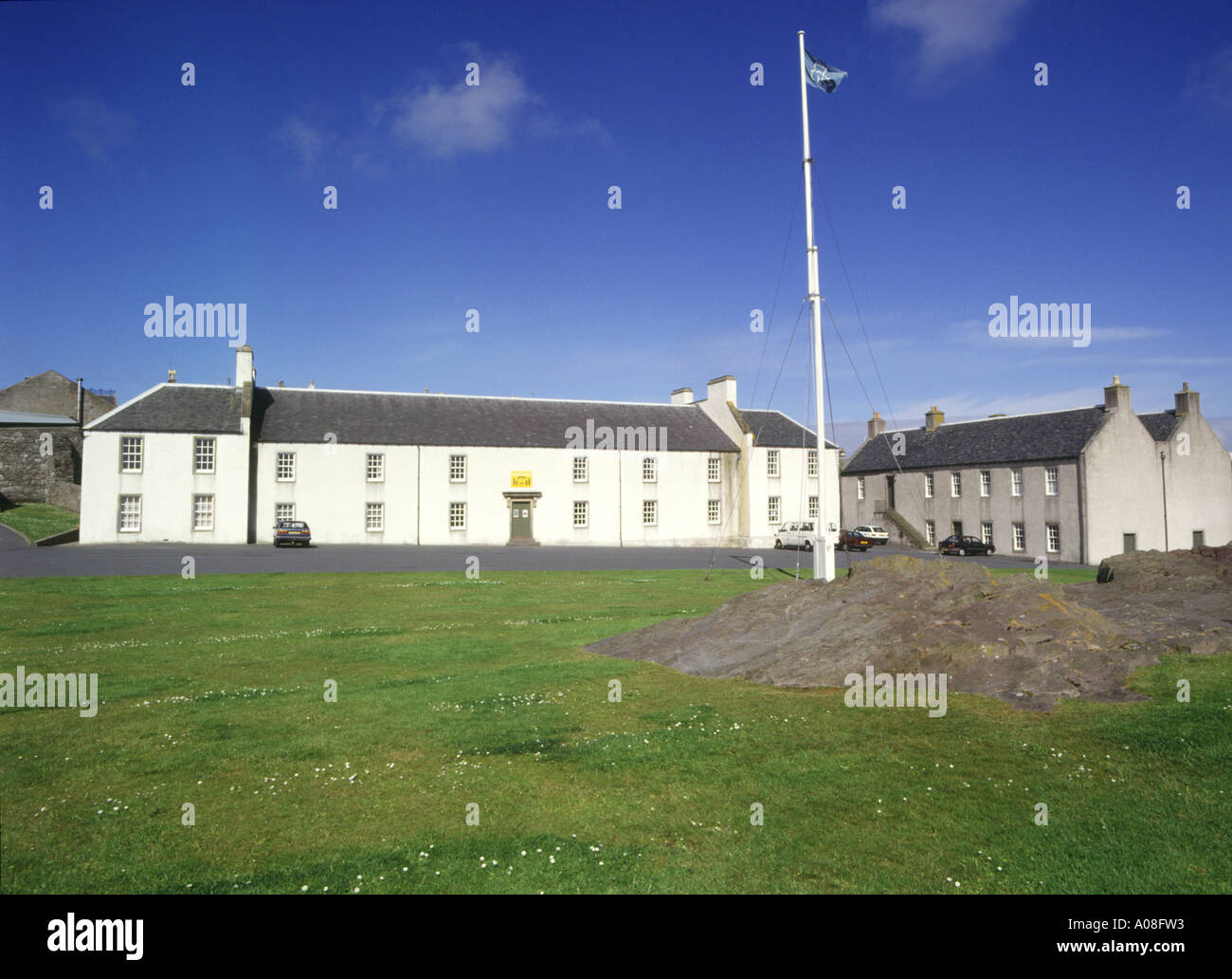 Dh Fort Charlotte SHETLAND LERWICK bâtiments de garnison et mât Banque D'Images