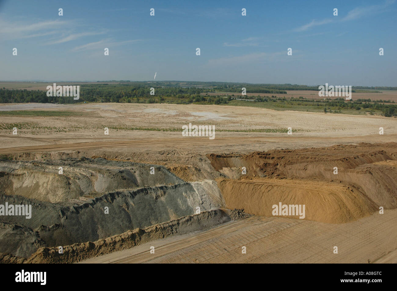 Dans un tas de déchets de mine de surface dans l'Est de l'Allemagne Banque D'Images