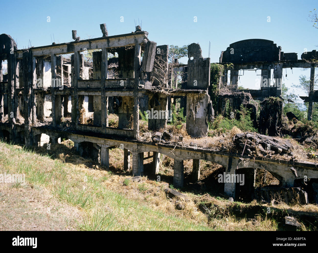 Les bâtiments. Corregidor (Philippines). Banque D'Images