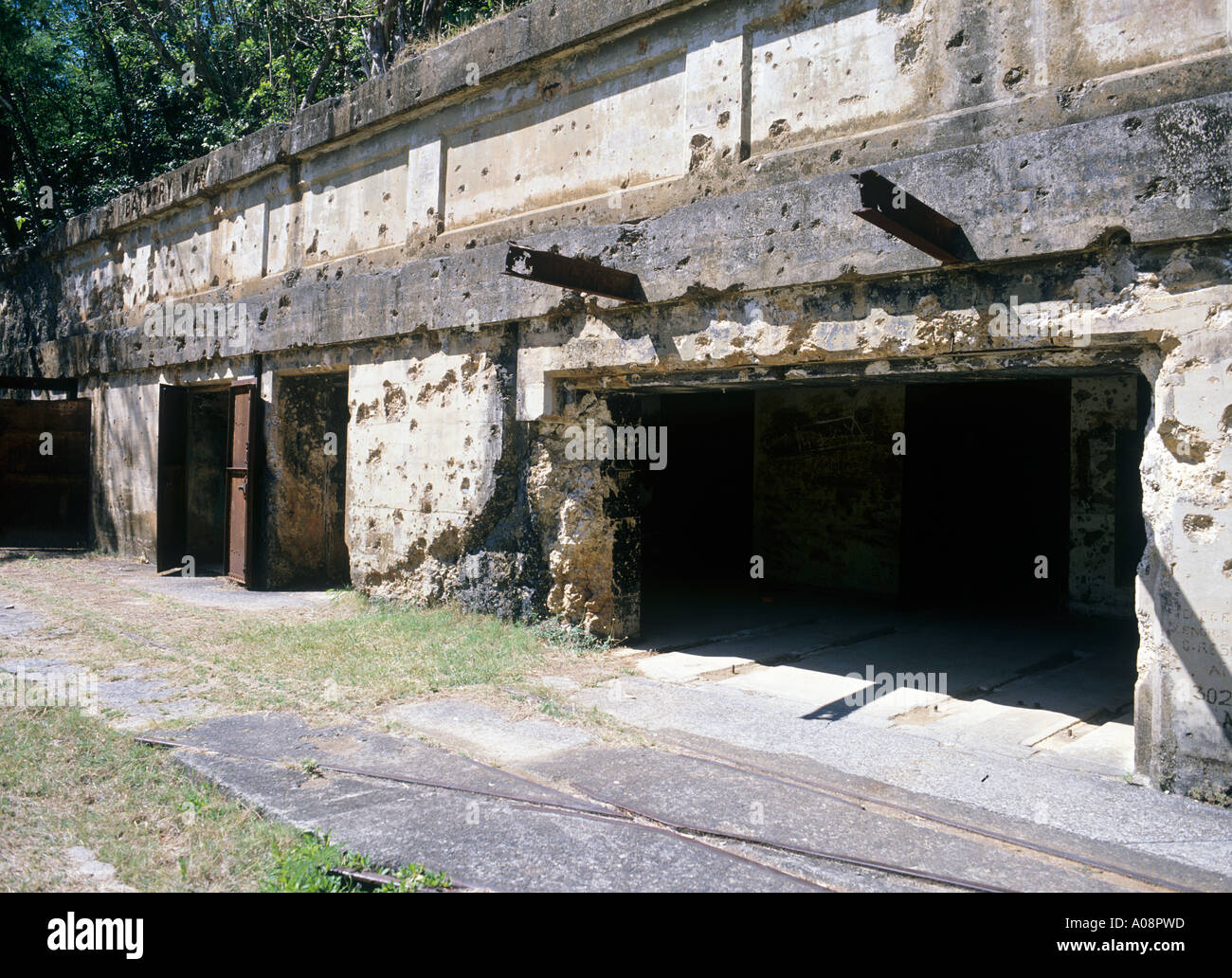 Bombardé des bâtiments sur l'île de Corregidor, aux Philippines. Banque D'Images