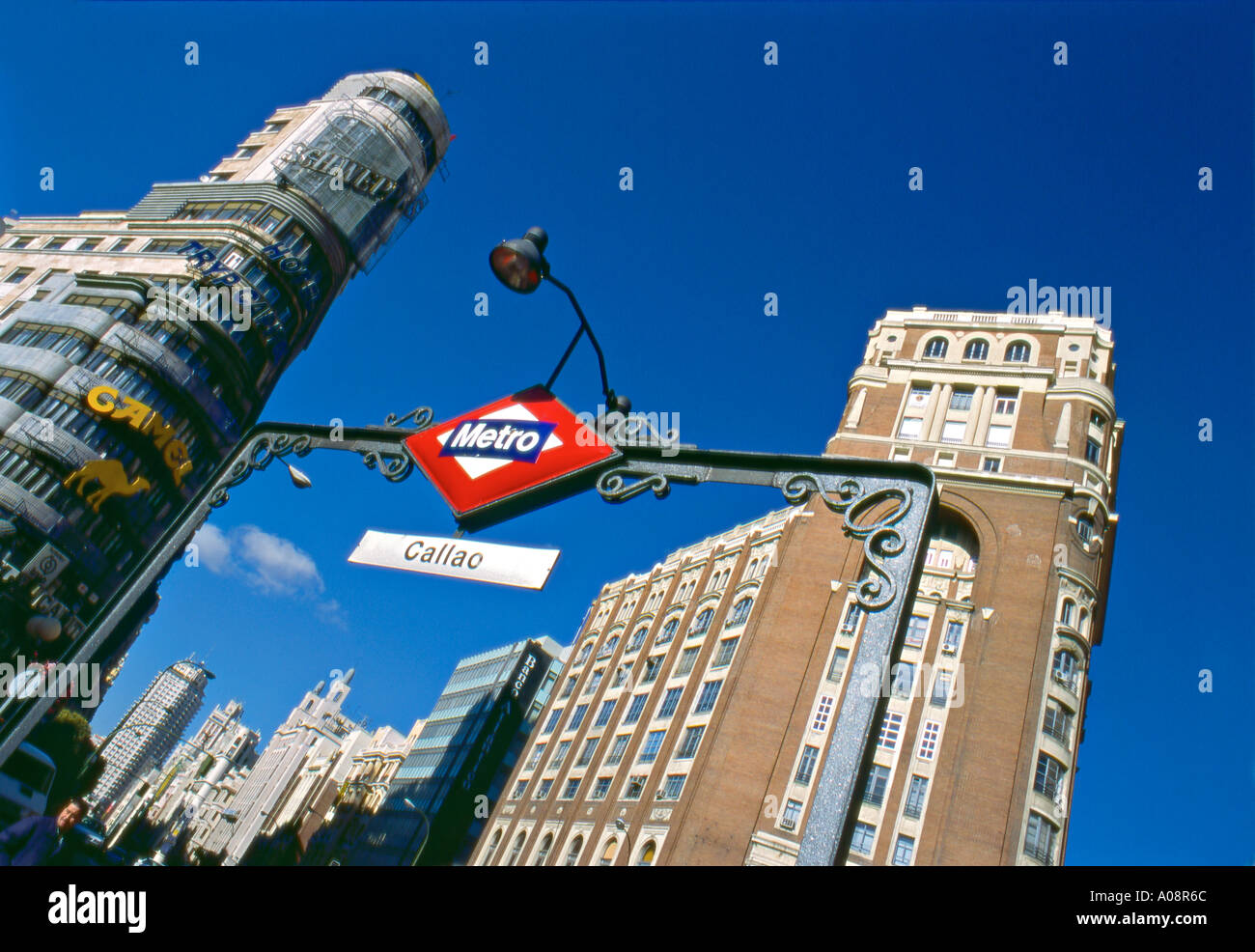 Plaza del Callao, Gran Via, Madrid, Espagne Banque D'Images