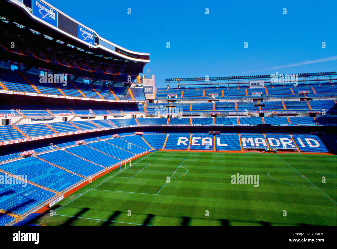 Le stade de football Santiago Bernabeu, Madrid, Espagne Banque D'Images