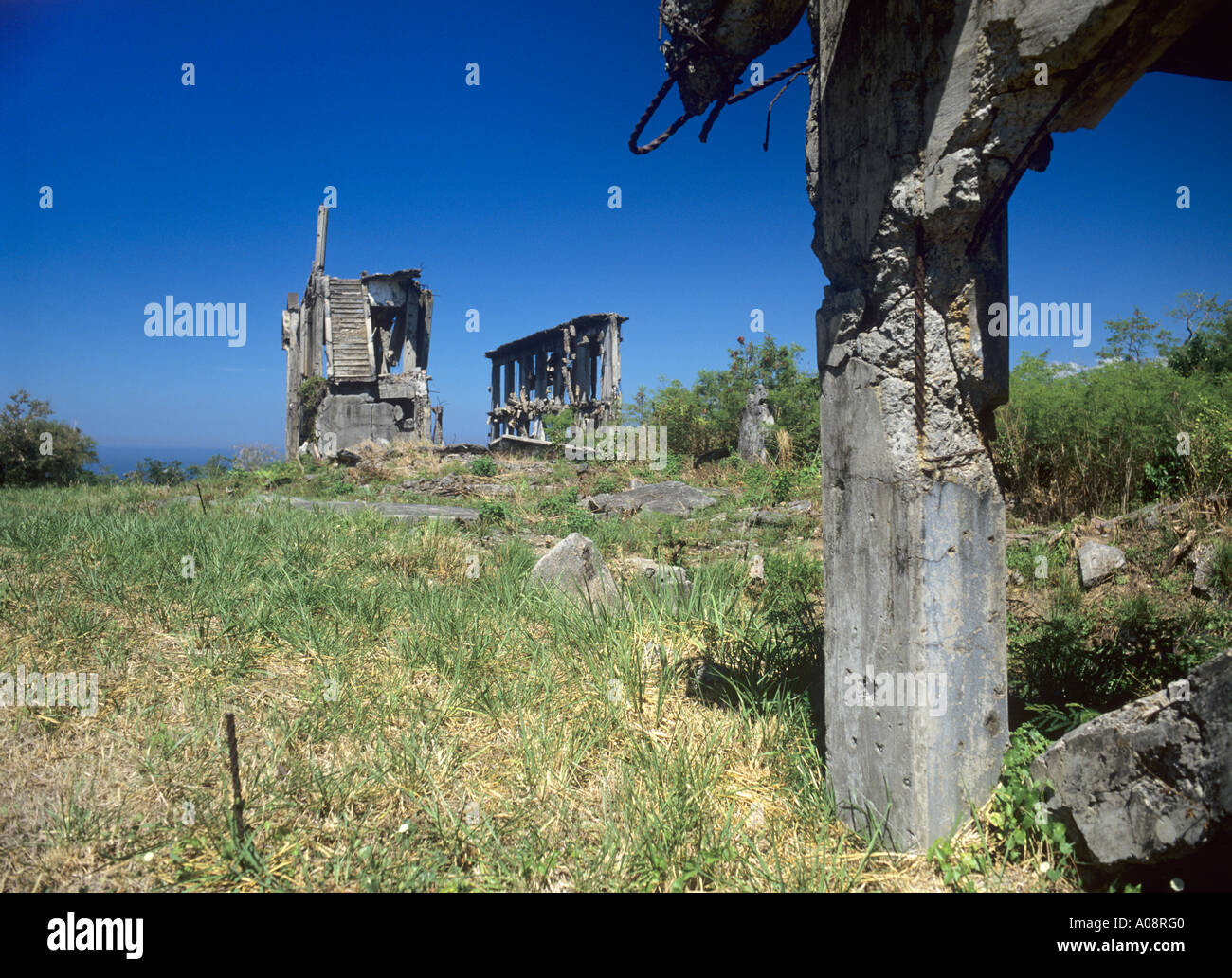 Les bâtiments. Corregidor (Philippines). Banque D'Images