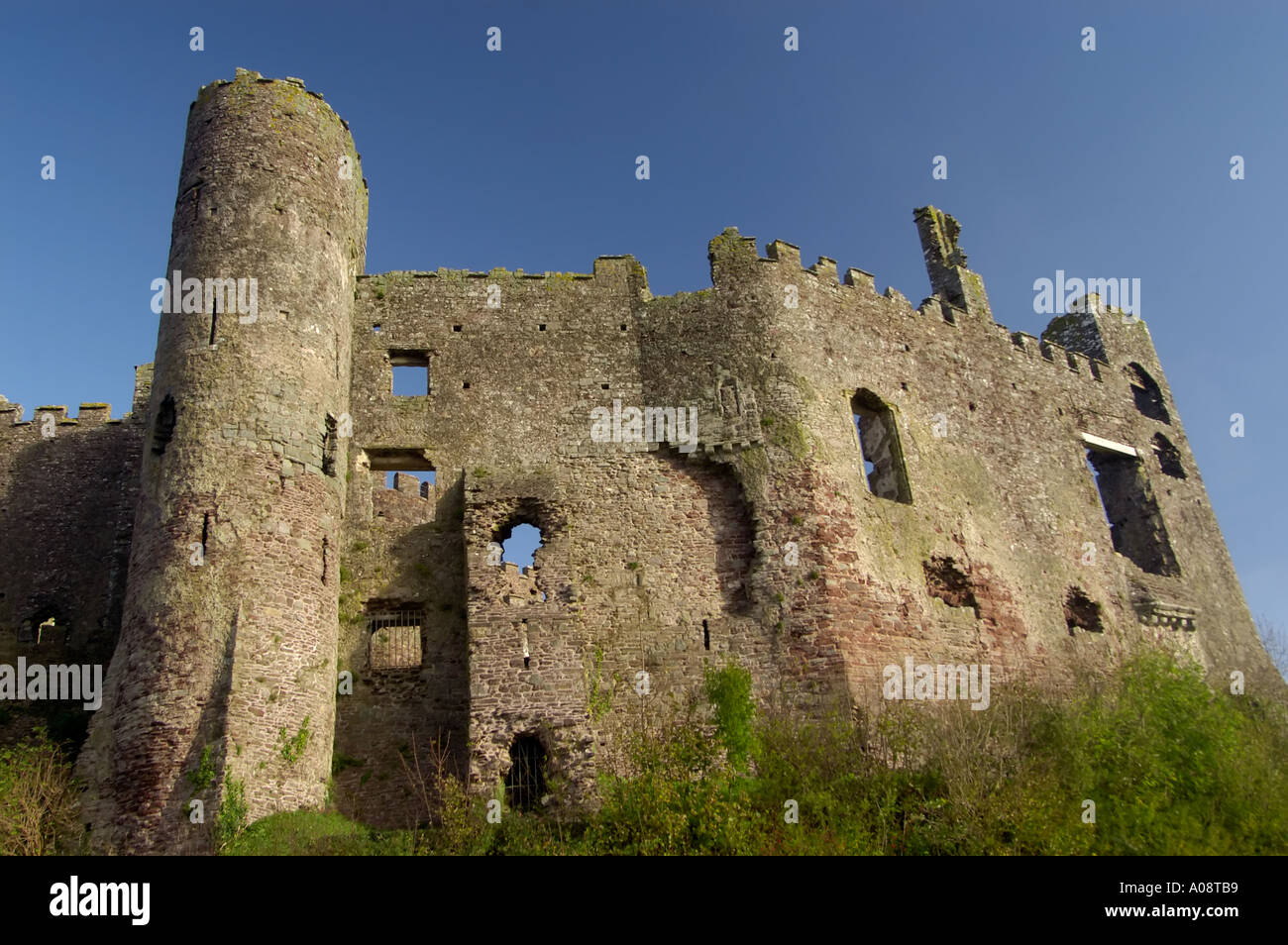 Laugharne château où Dylan Thomas a écrit beaucoup de ses oeuvres Banque D'Images