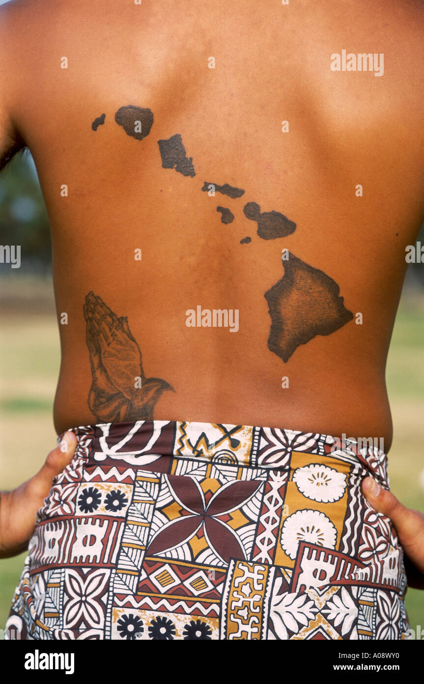 Tatouage d'îles hawaïennes Banque D'Images