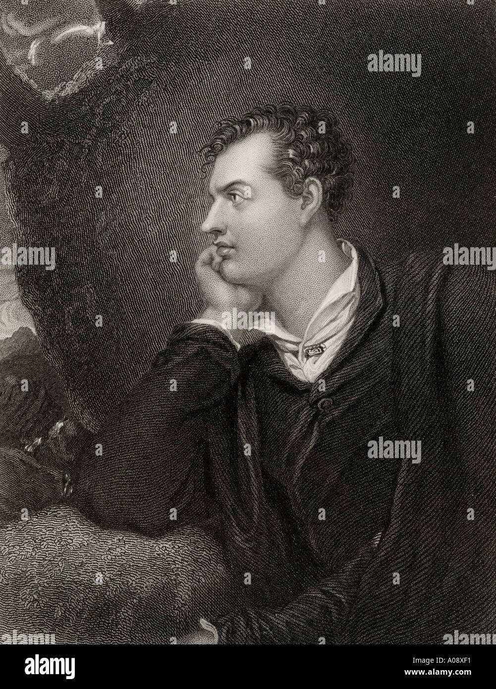 George Gordon, 6e baron Byron, alias Lord Byron, 1788 - 1824. Poète romantique anglais. Banque D'Images