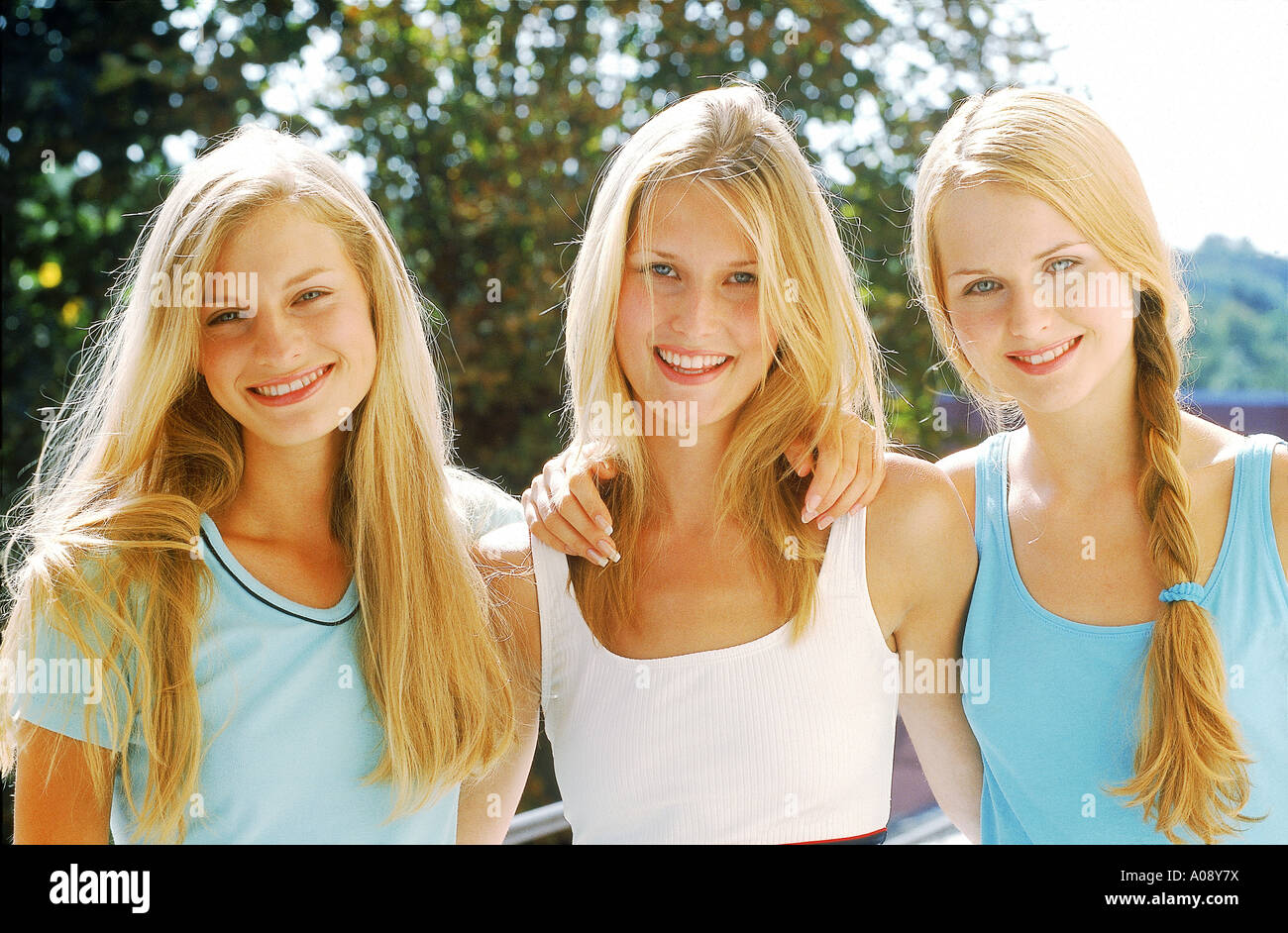 Portrait de trois jeunes femmes Banque D'Images