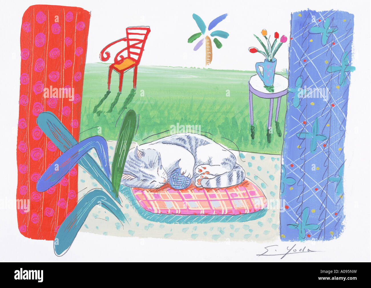 Une illustration d'un chat Banque D'Images