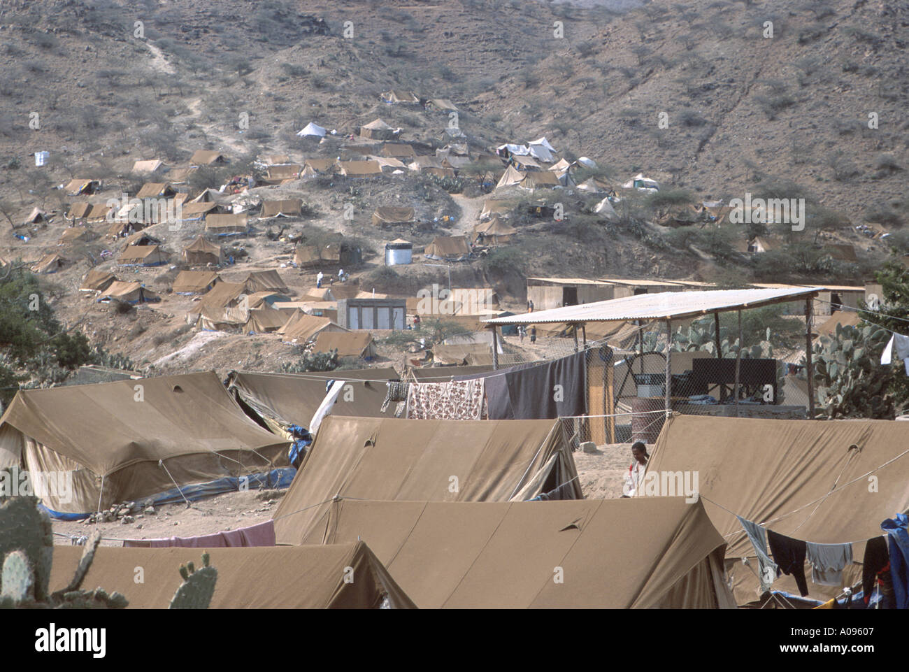 Camp de réfugiés en Erythrée, Afrique Banque D'Images