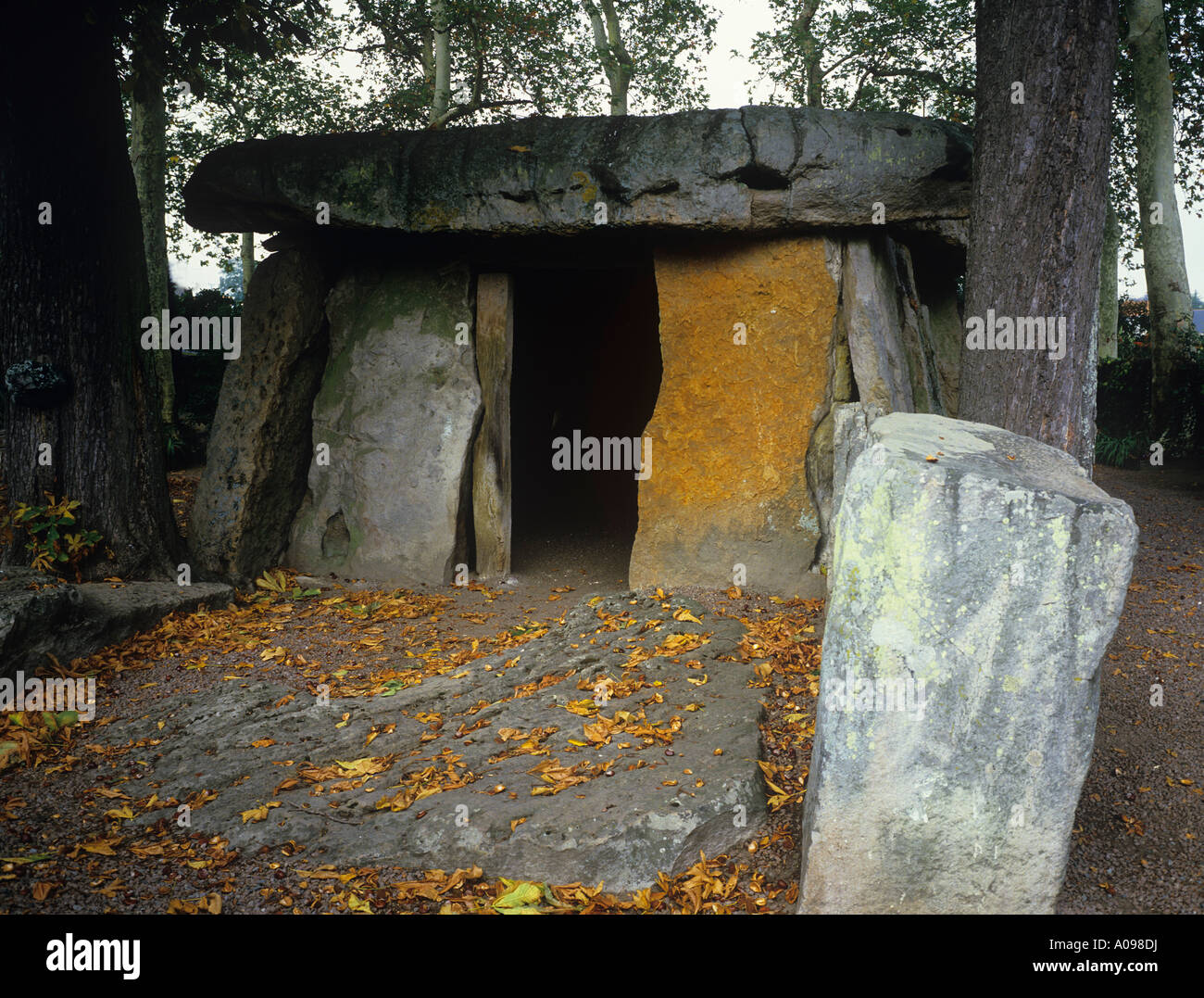 Le Grand Dolmen chambre funéraire massive dans la banlieue de Saumur Bagneux Banque D'Images