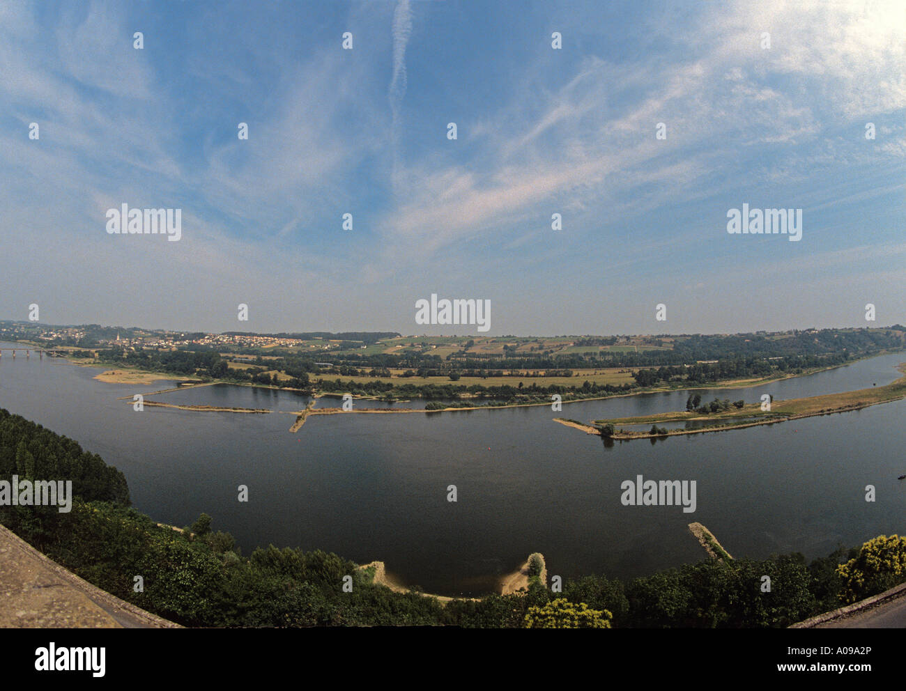 La Loire d'Champtoceux 30 kms à l'Est de Nantes Banque D'Images