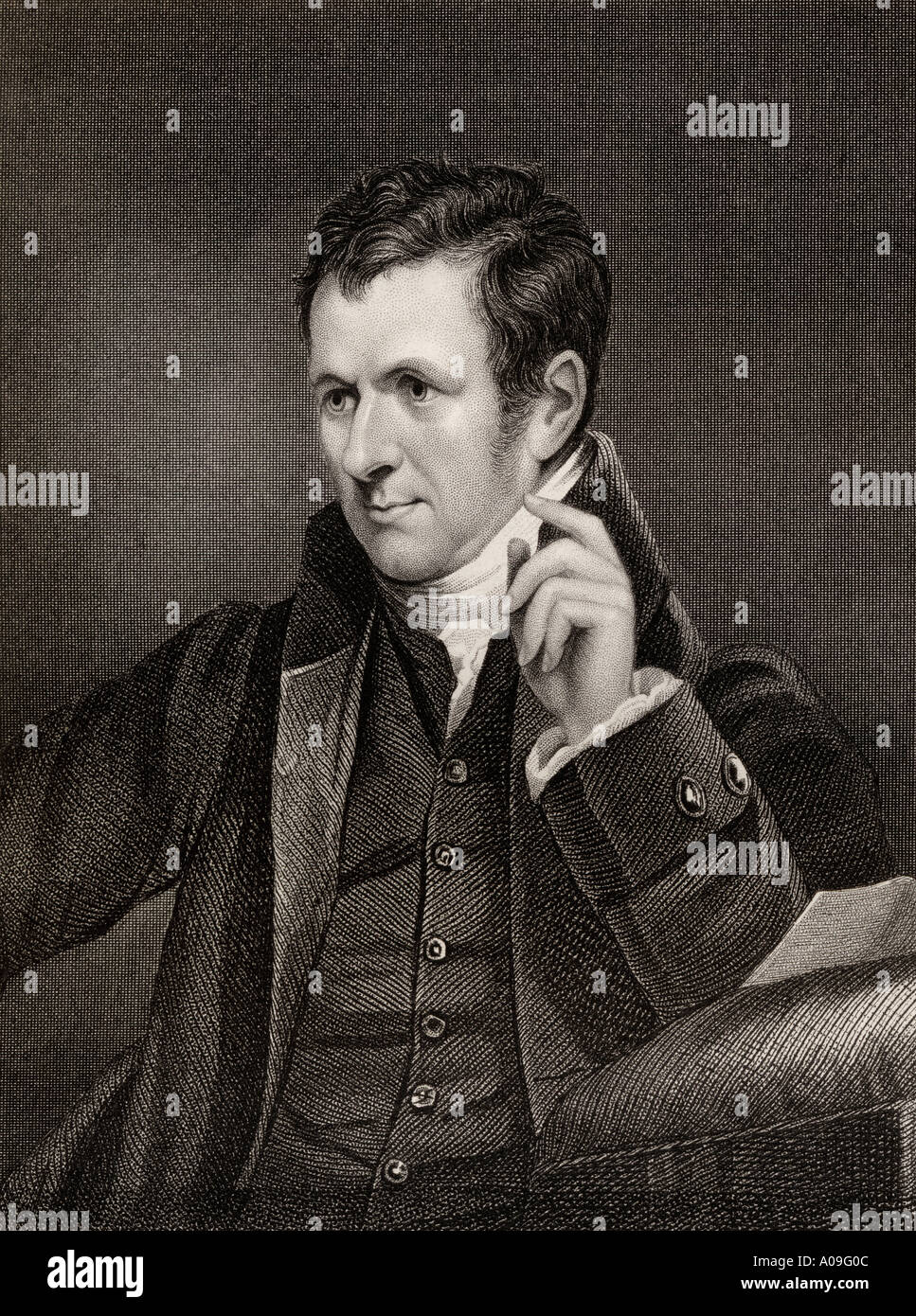 Sir Humphryy Davy, 1er baronet, 1778 - 1829. Chimiste anglais et inventeur de la lampe Davy. Président de la Société royale. Banque D'Images