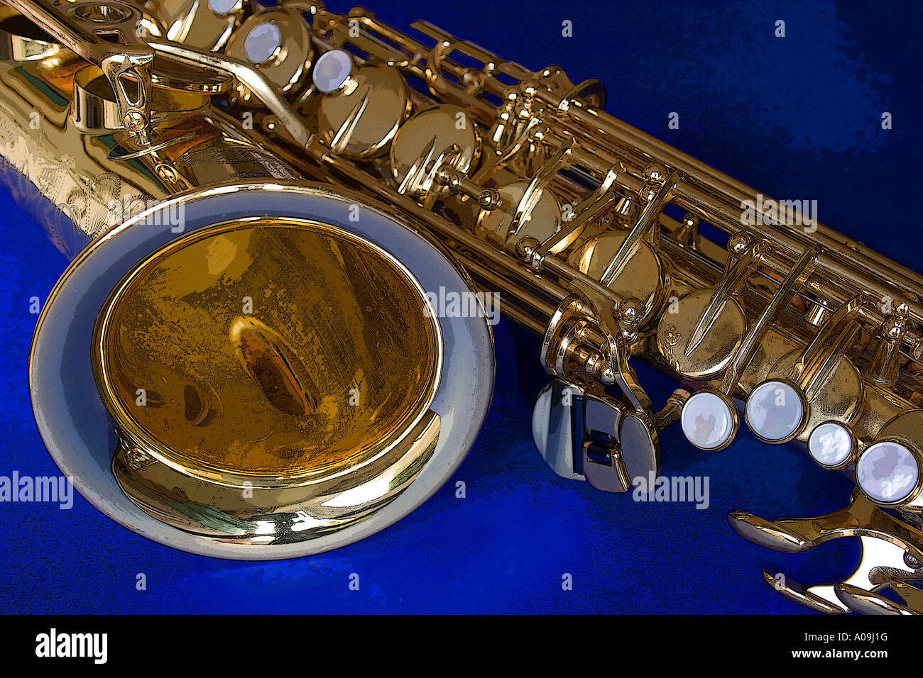 Posterised close up de Saxophone Alto Banque D'Images