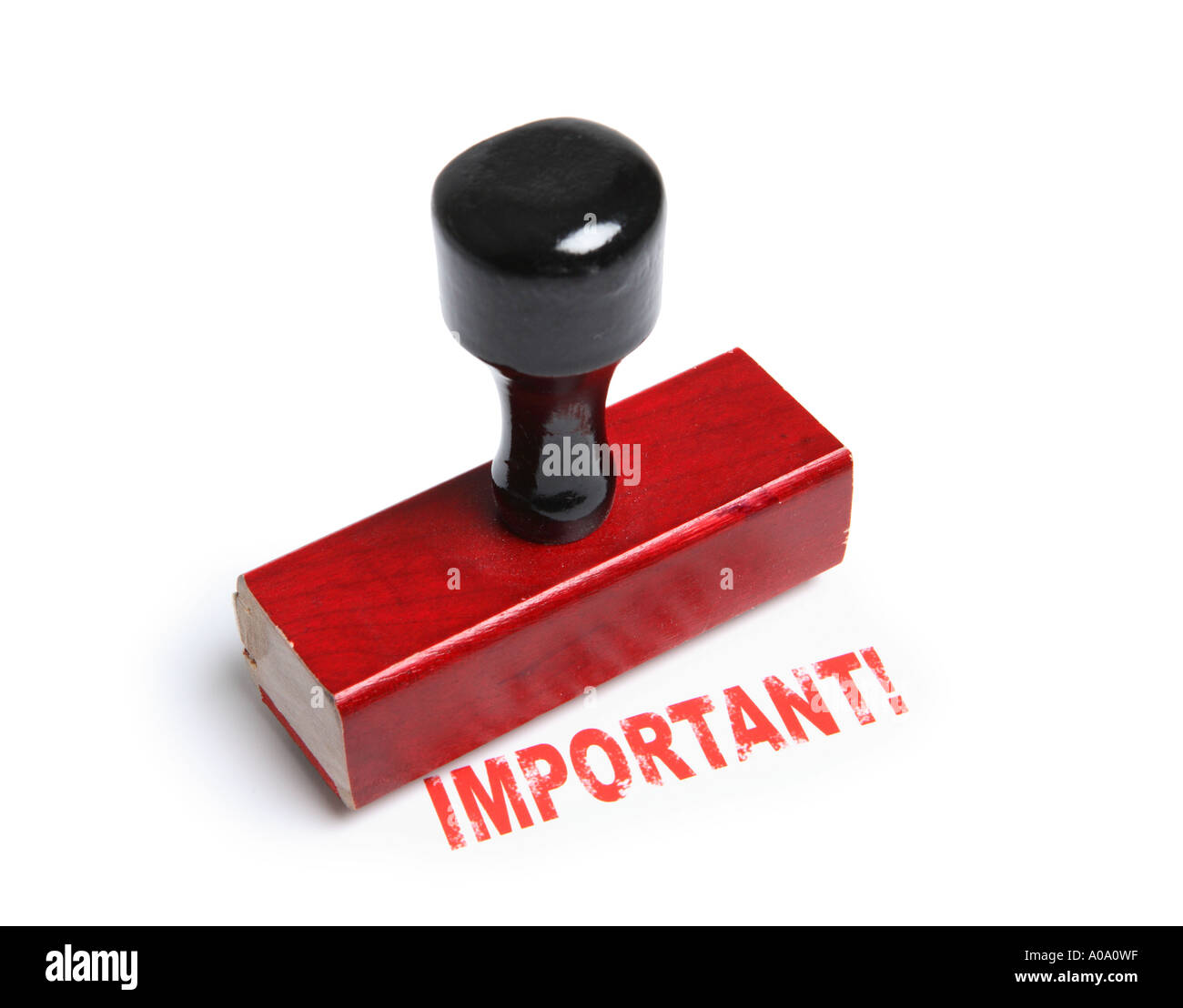 Important ! Timbres en caoutchouc Banque D'Images