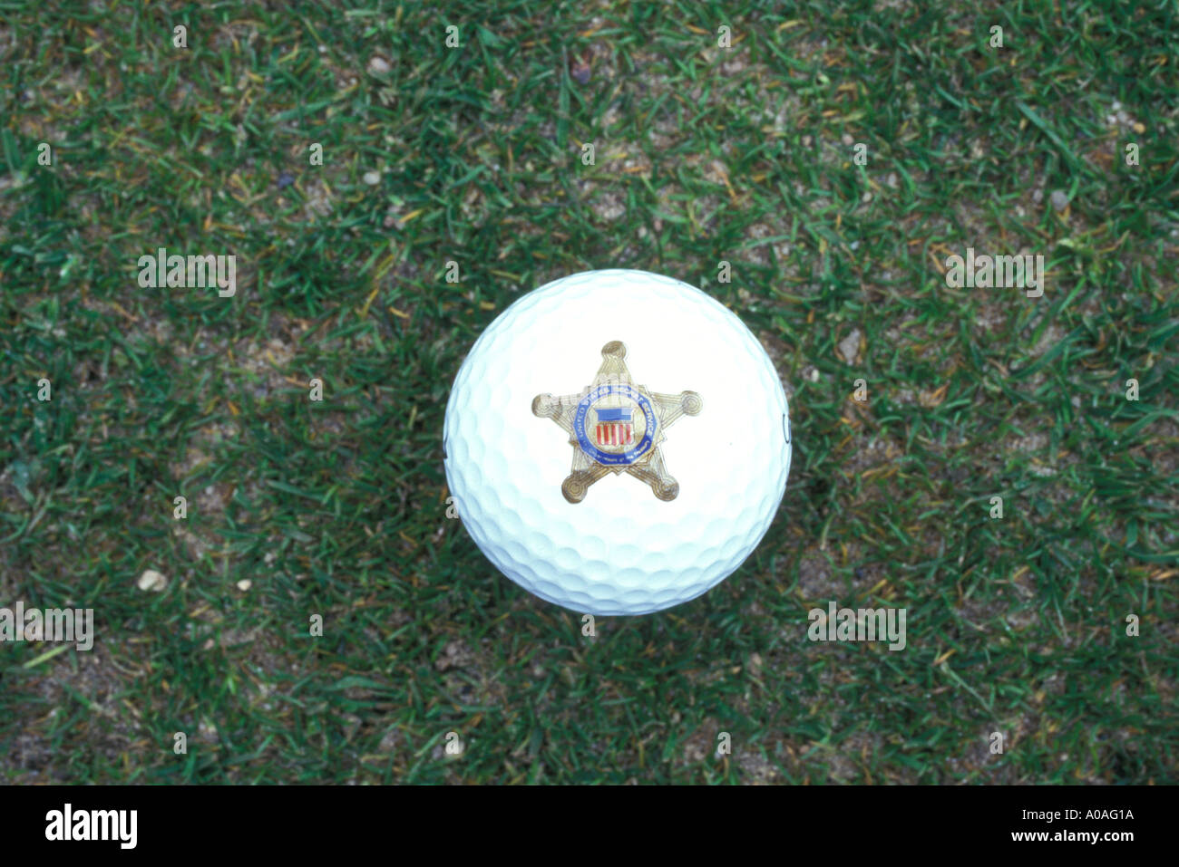 Balle de golf avec logo US Secret Service Banque D'Images