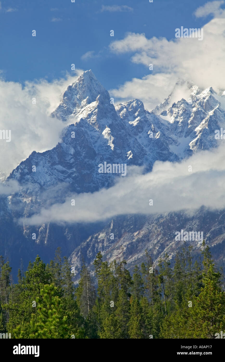 Close up de l'un des sommets dans le Grand Teton National Park Wyoming Banque D'Images