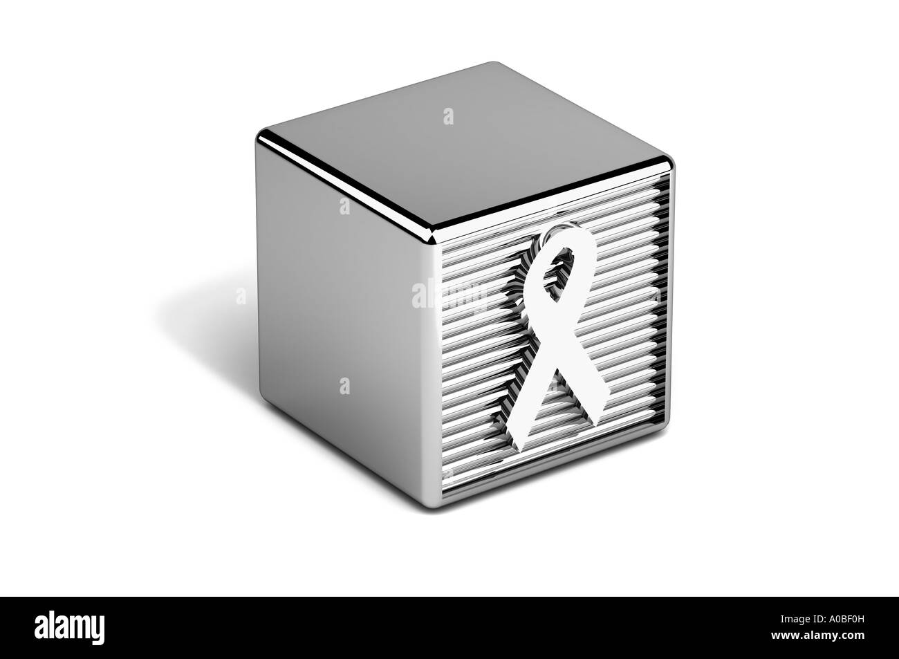 Ruban blanc symbole de lutte contre la violence envers les femmes sur bloc de jouets Banque D'Images