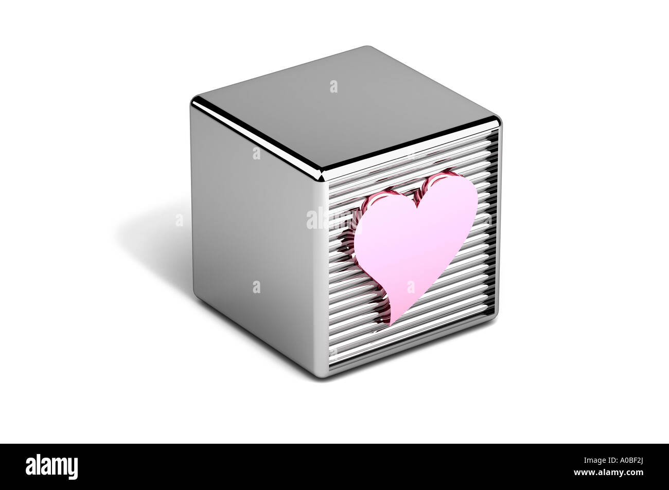 Forme de coeur rose sur bloc de jouets Banque D'Images