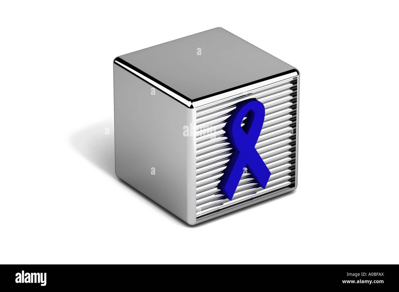 Ruban bleu symbole de la sensibilisation au cancer de la prostate sur bloc de jouets Banque D'Images