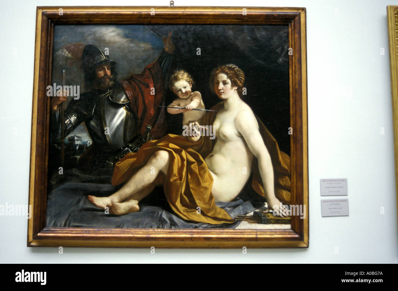 Venere Marte Amore Guercino oeuvre d'art galerie Estense Modène Émilie-romagne en Italie Banque D'Images