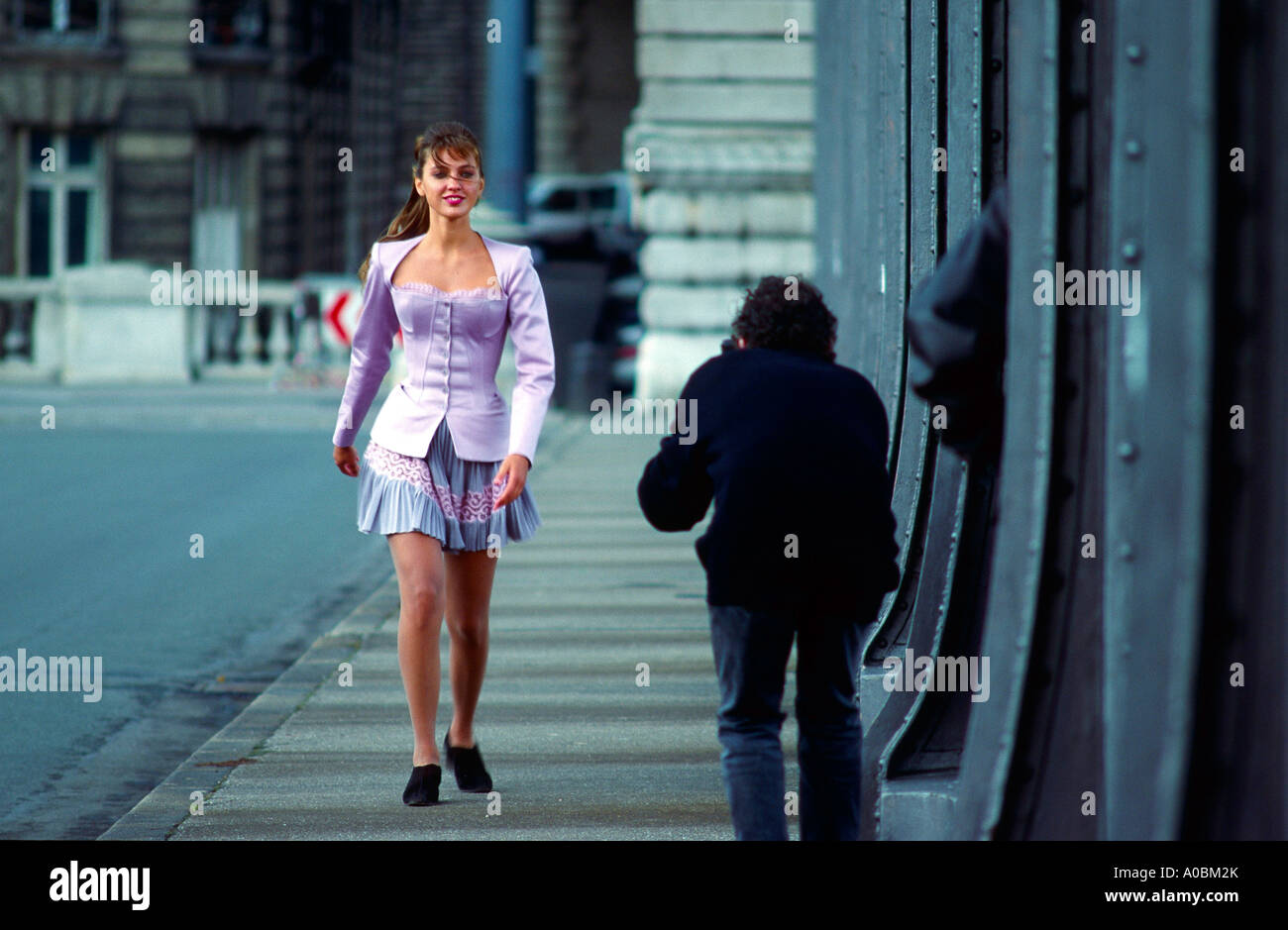 Fotomodell Bruecke Bir Hakeim Seine Paris Frankreich Banque D'Images