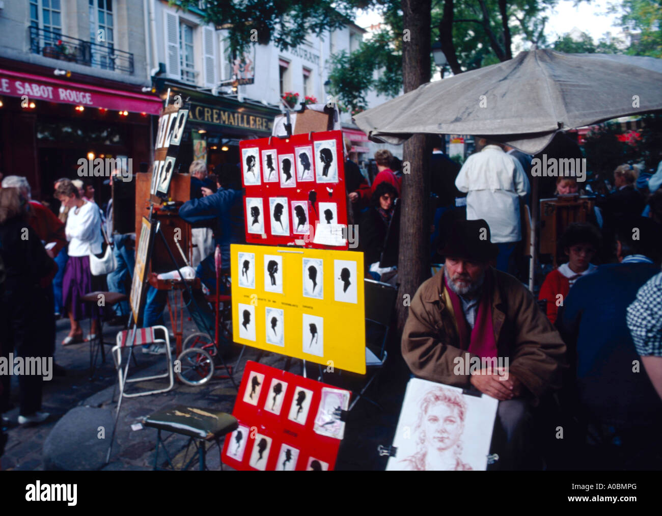 Montmartre Place du Tertre Paris Kuenstler Frankreich Banque D'Images