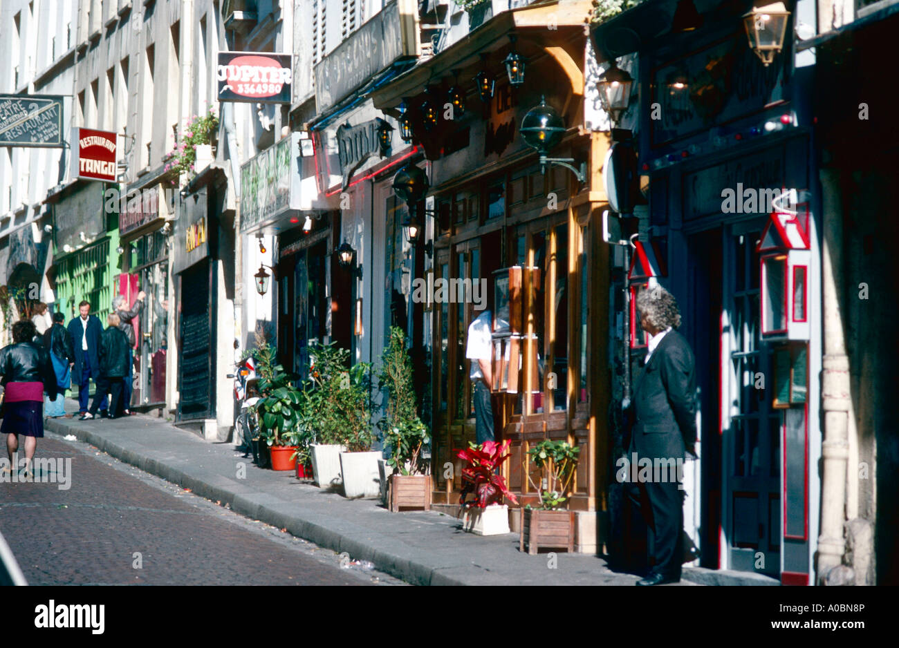 Restaurant Rue Mouffetard Paris Banque D'Images