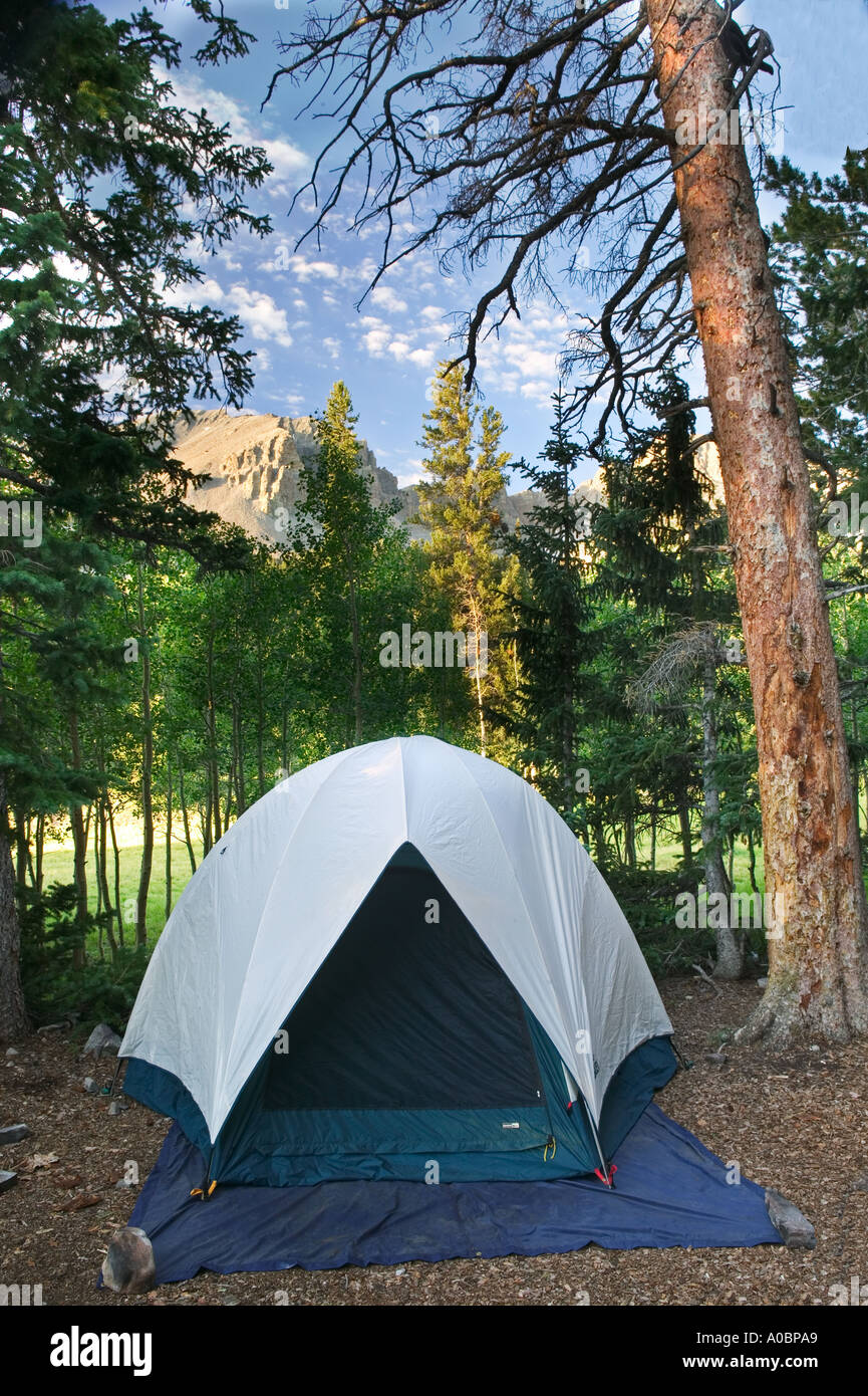 Tente et Wheeler Peak Parc National du Grand Bassin, Nevada Banque D'Images
