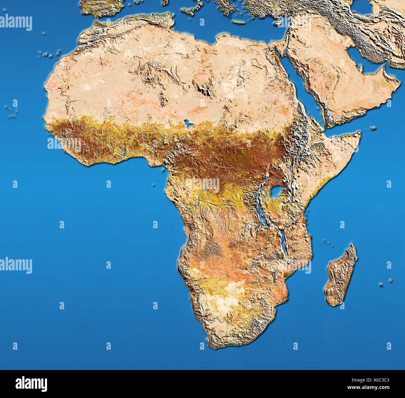 Image satellite de l'Afrique et l'Arabie Banque D'Images