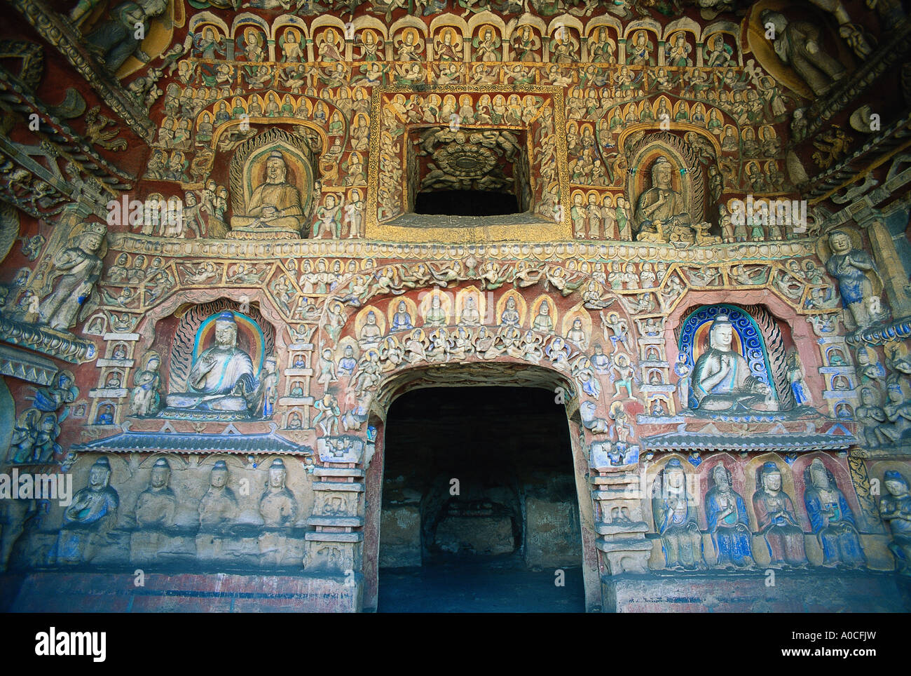 Chine Shanxi fu de grotte dans les grottes bouddhiques de Yungang Banque D'Images