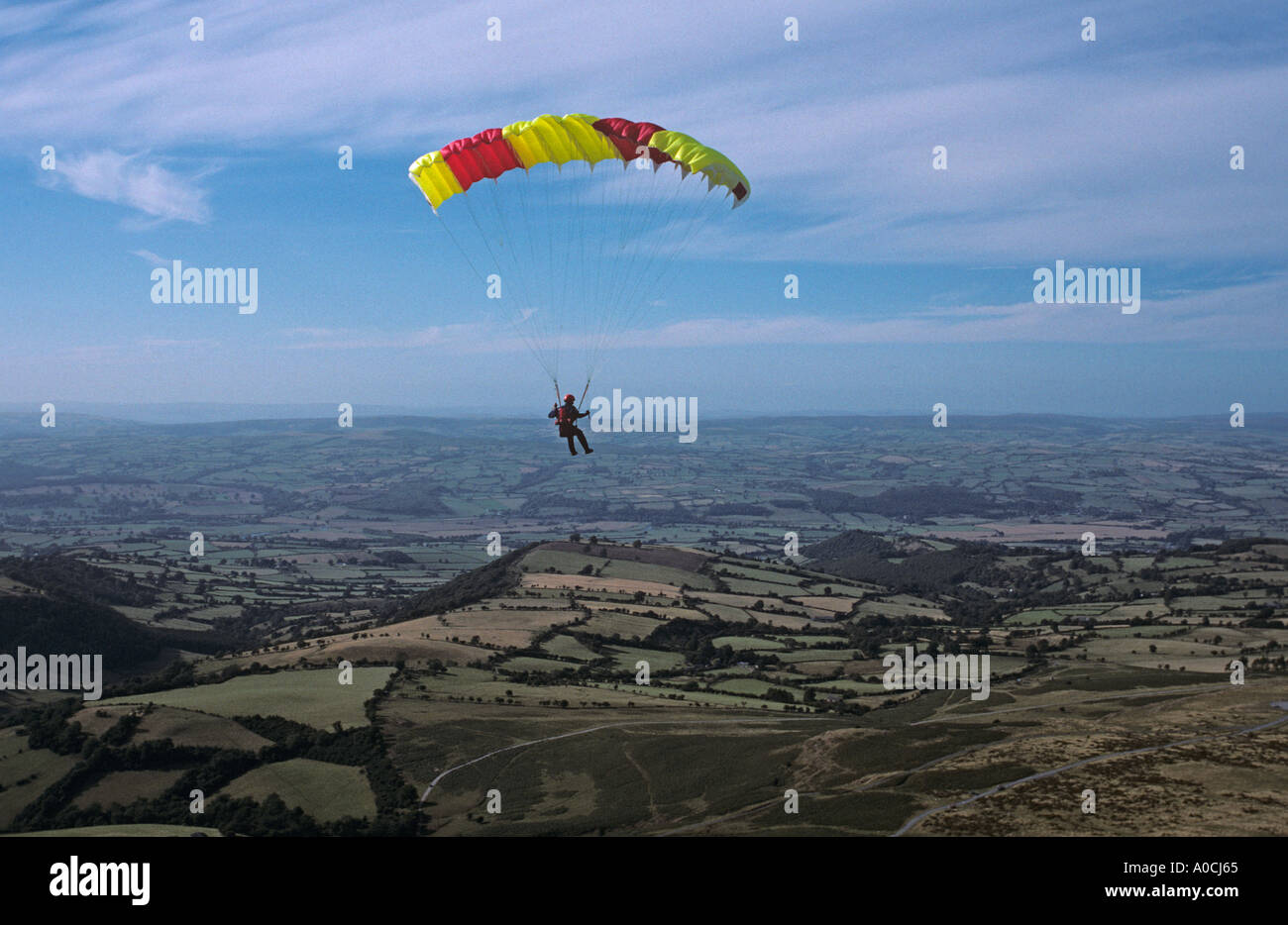 Brecon Beacons au Pays de Galles UK Parapente Banque D'Images