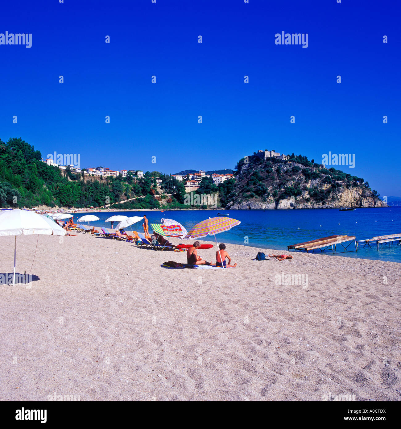 La plage de VALTOS PARGA Banque D'Images
