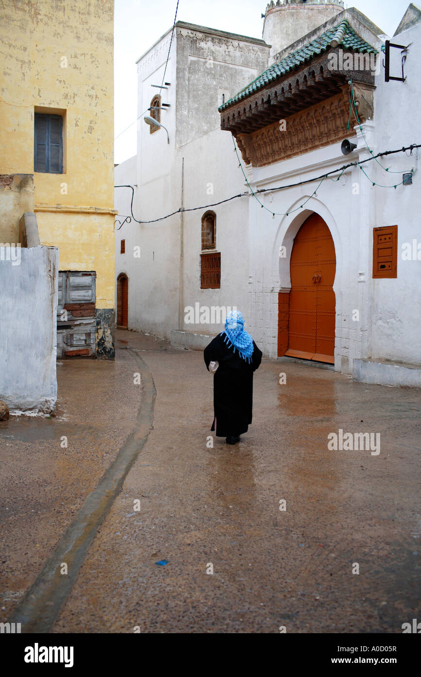 Jour de pluie dans la Médina d'El Jadida au Maroc Banque D'Images