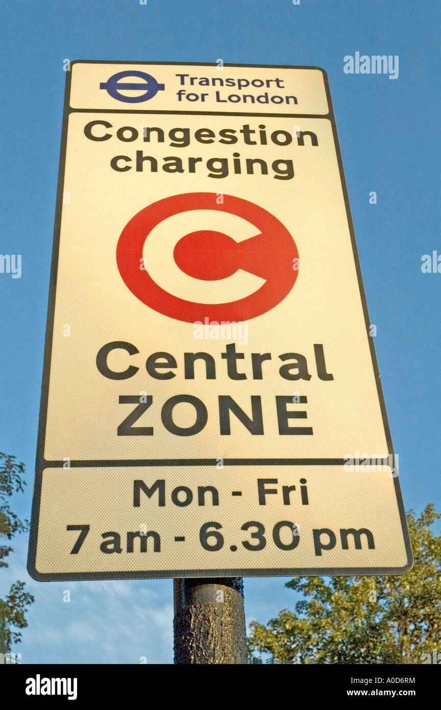 Congestion Charge Zone centrale signe Pentonville Road London UK Banque D'Images