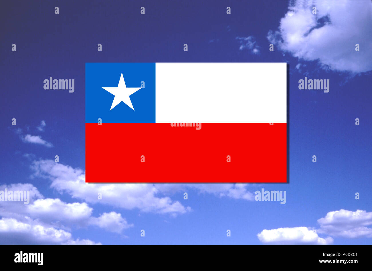 DRAPEAU DU CHILI Banque D'Images