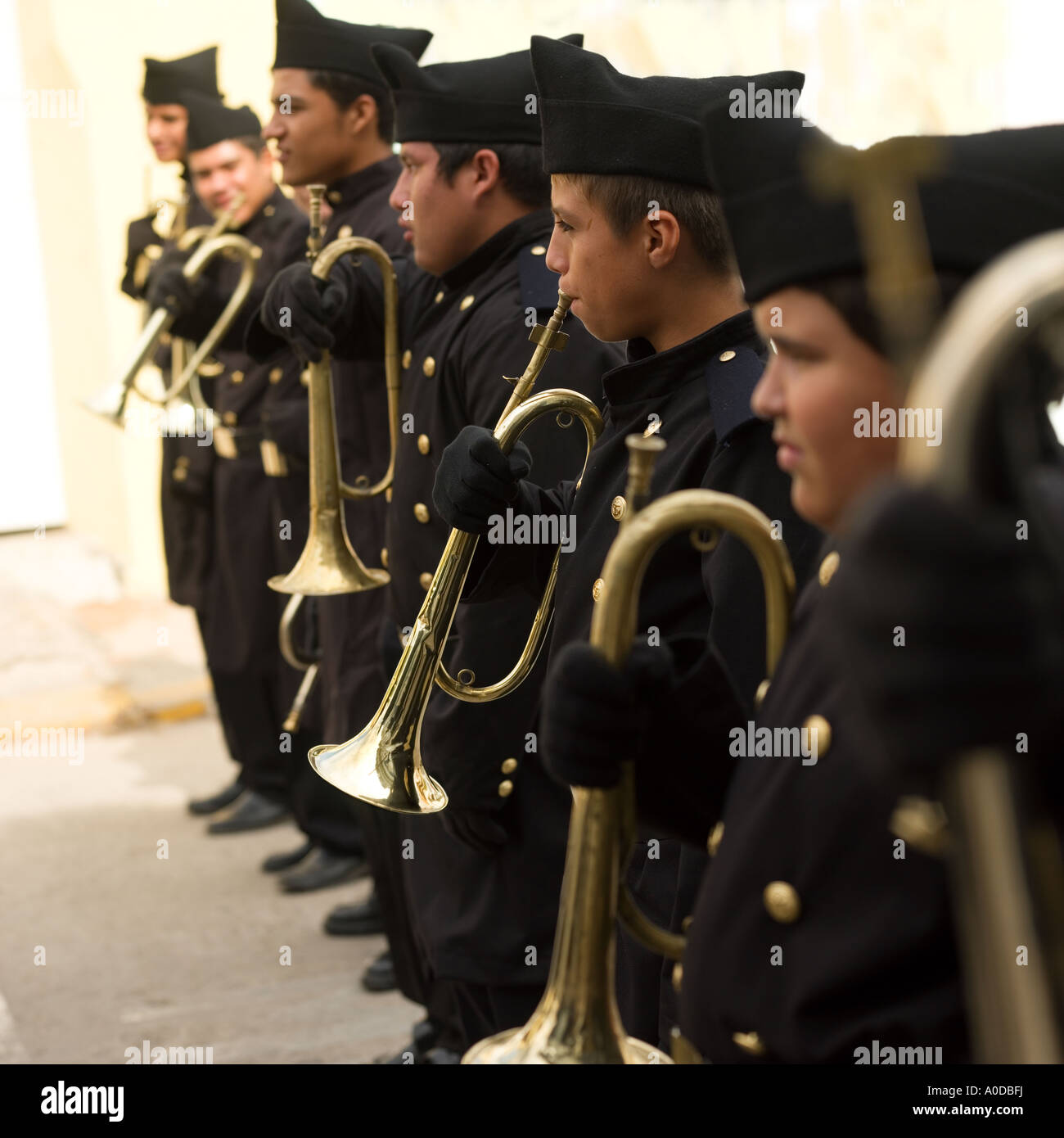 Collège de Sinaloa Mazatlan Mexique School Band Banque D'Images