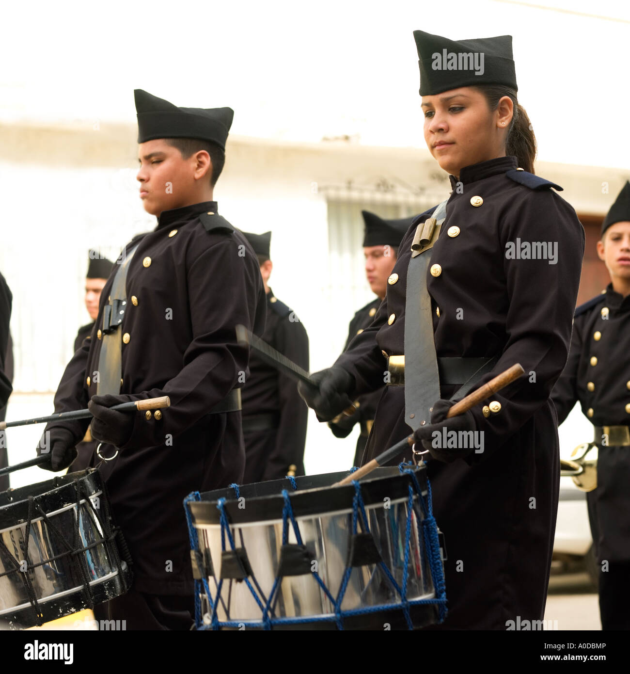 Collège de Sinaloa Mazatlan Mexique School Band Banque D'Images