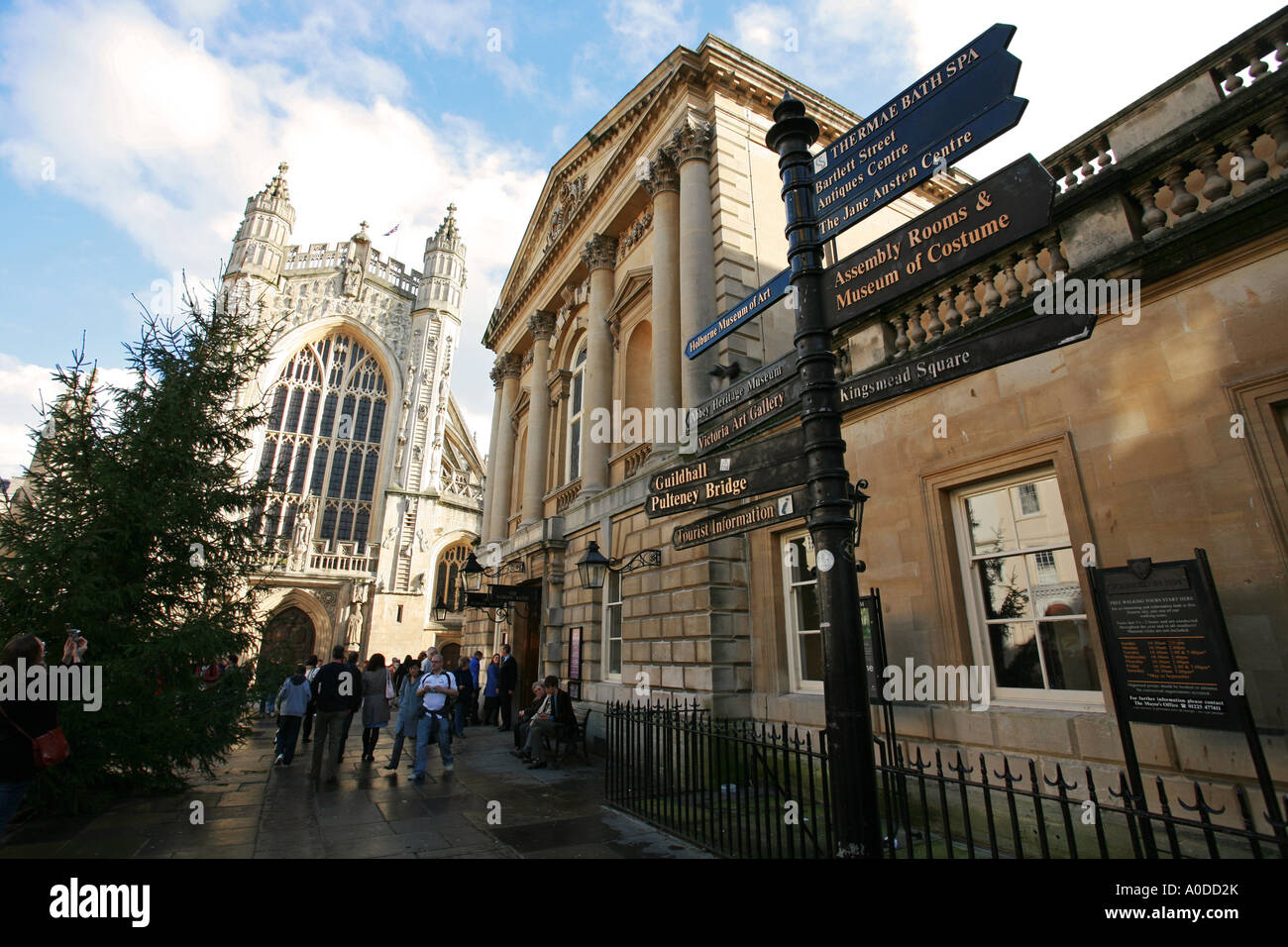 Panneau touristique montre toutes les principales attractions touristiques de l'ancienne ville thermale romaine de Royal Bath dans le Somerset England UK GO Europe EU Banque D'Images