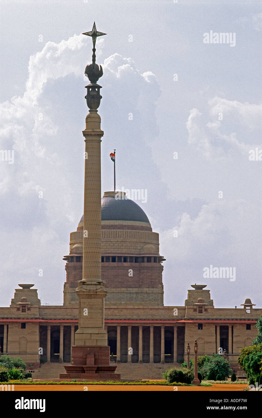 Le Rashtrapati Bhavan ou Maison Présidentielle situé à Raisina Hill à New Delhi, en Inde. Banque D'Images