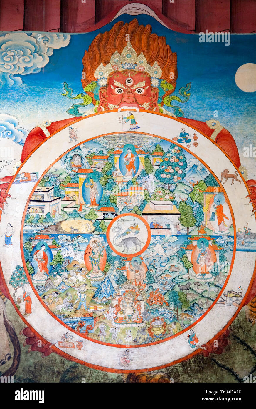 Endommagé mais fascinante mandala - Monastère Tashilunpo Shigatse Tibet Banque D'Images