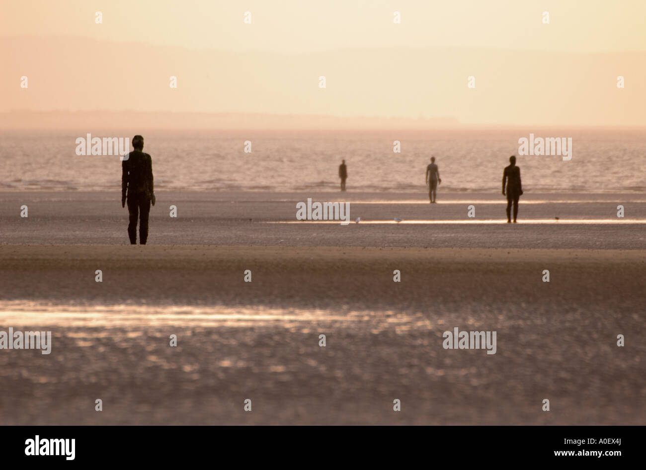 Un autre lieu d'installation d'Art, Crosby Beach, Merseyside, Royaume-Uni Banque D'Images