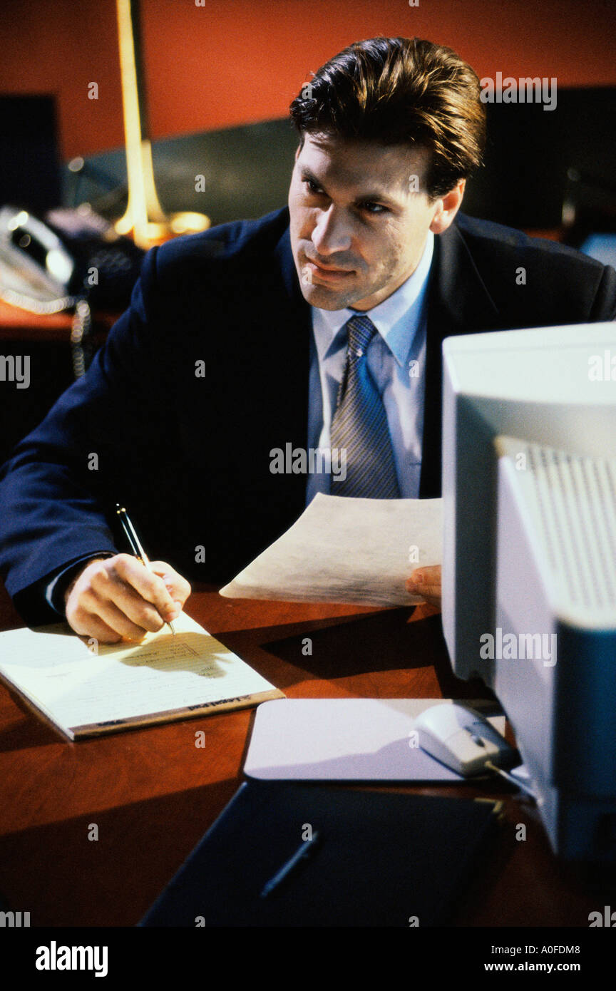 Portrait dans un bloc-notes Banque D'Images